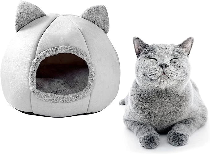 Pet Tent Cave Bed for Cats Small Dogs Self-Warming Cat Tent Bed Cat Hut Comfortable Pet Sleeping Bed