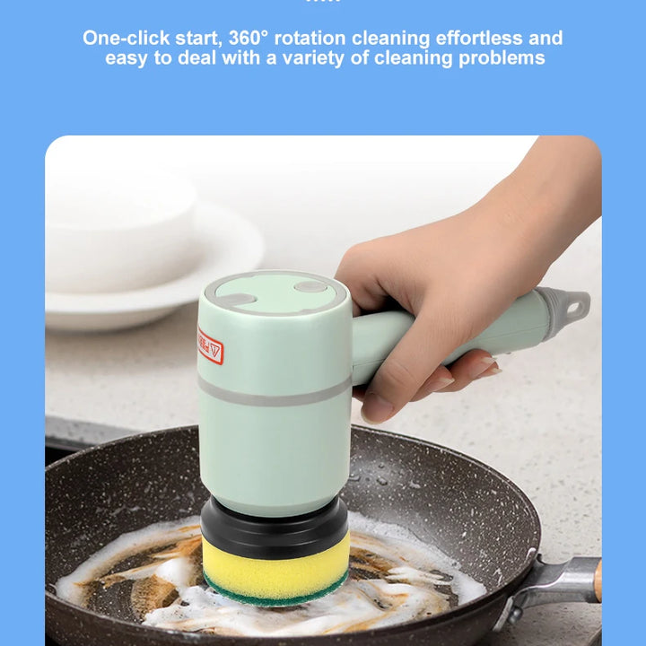 Electric Cleaning Brush Multi-functional Home USB Rechargeable Electric Rotary Scrubber Household Appliances Cleaning Gadget