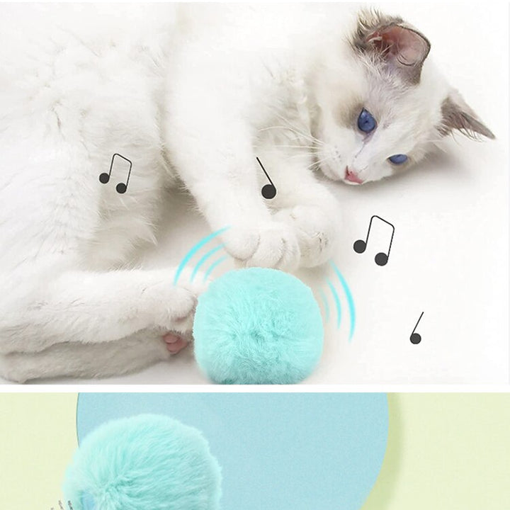 3Pcs Interactive Ball Smart Cat Toys Plush Electric Catnip Training Toy Kitten Touch Sounding Pet Product Squeak Toy Ball