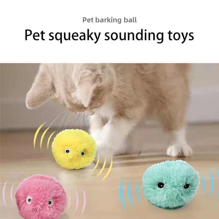 3Pcs Interactive Ball Smart Cat Toys Plush Electric Catnip Training Toy Kitten Touch Sounding Pet Product Squeak Toy Ball