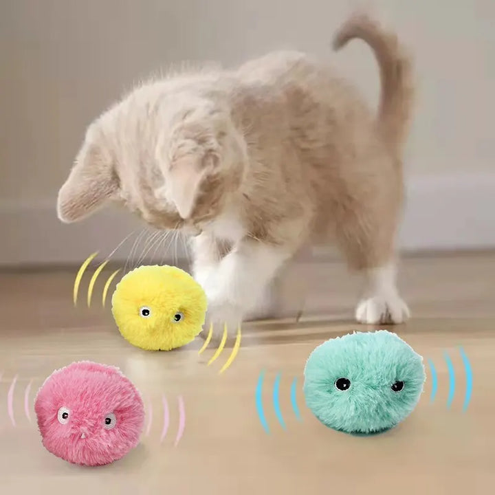 3Pcs Interactive Ball Smart Cat Toys Plush Electric Catnip Training Toy Kitten Touch Sounding Pet Product Squeak Toy Ball