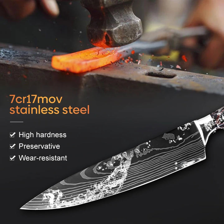 Sharp Kitchen Knives Cleaver Meat Fish Fruit Bread Knife Butcher Boning Japanese Knife Chef Cooking Cleaver Laser Damascus Knife