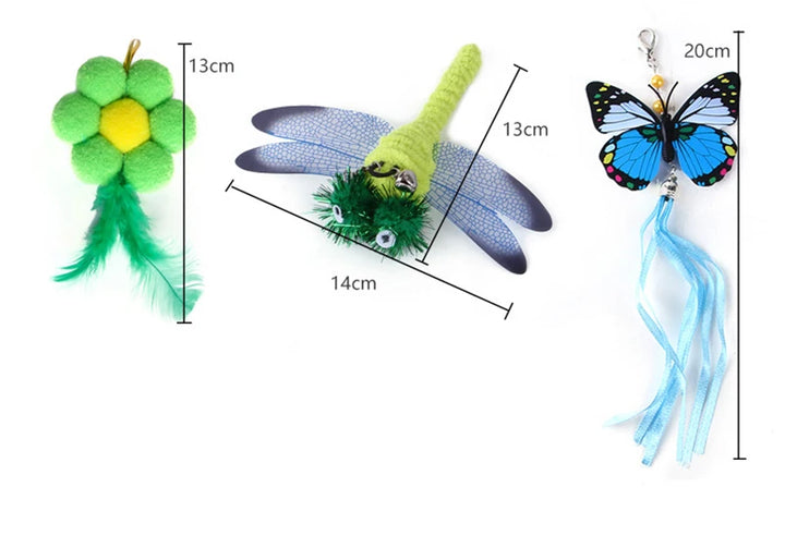 Cat Toys Simulation Bird interactive Sucker Feather Bird with Bell Cat Stick Toy for Kitten Playing Teaser Wand Toy Cat Supplies