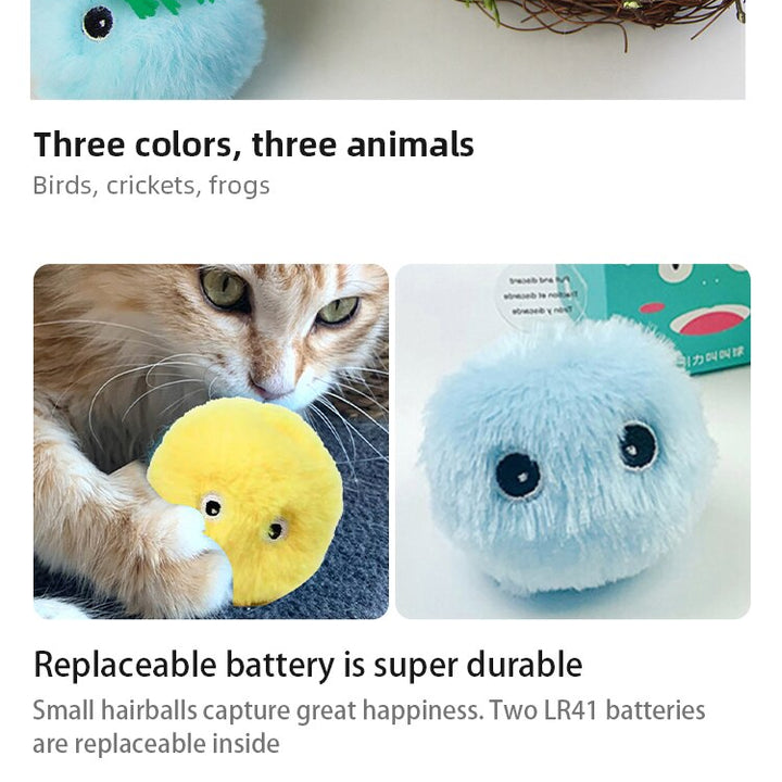 3Pcs Interactive Ball Smart Cat Toys Plush Electric Catnip Training Toy Kitten Touch Sounding Pet Product Squeak Toy Ball